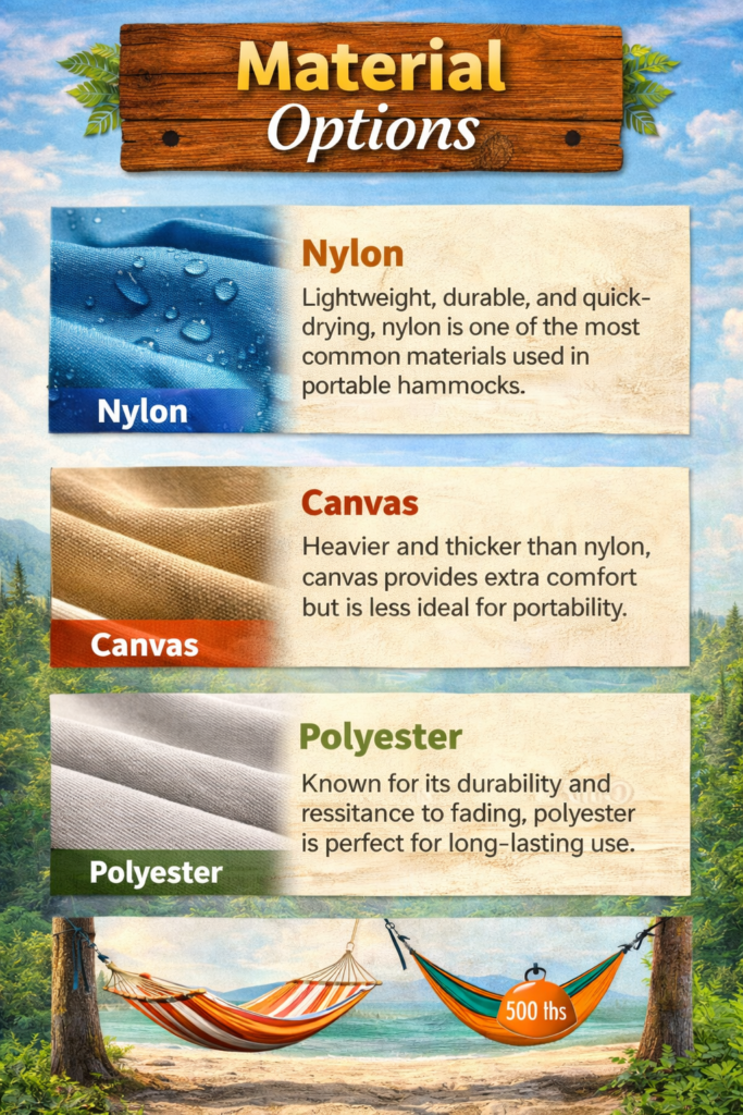 Material Options Portable Hammock