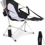 KingCamp Hammock Chair with Footrest – Heavy Duty Swinging Rocking Camping Chairs for Adults up to 400lbs, Folding Portable Oversized Rocker with Cup Holder & Pillow for Outdoor Beach Lawn RV Sports