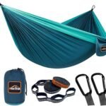 AnorTrek Camping Hammock, Super Lightweight Portable Parachute Hammock with Two Tree Straps Single or Double Nylon Travel Tree Hammocks for Camping Backpacking Hiking