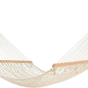 Castaway Living 13 ft. Double Traditional Hand Woven Cotton Rope Hammock – 2-Person, 450 lb Capacity, Free Extension Chains & Tree Hooks, Designed in The USA