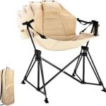 Hammock Camping Chair Folding 350lbs Foldable Portable Rocking Chairs for Adults Outside Swinging Camp with Stand Lawn Garden Hanging Outdoor