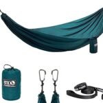 ENO TravelNest Hammock & Straps Combo - Portable Hiking and Camping Hammock with Straps Included - Travel Hammock for Camping, Hiking, Backpacking, a Festival, or The Beach - Marine