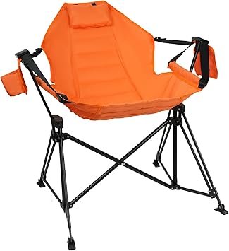 Hammock Camping Chair Folding 350lbs Foldable Portable Rocking Chairs for Adults Outside Swinging Camp with Stand Lawn Garden Hanging Outdoor