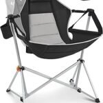 KingCamp Hammock Camping Chair, Swinging Portable Camp Chairs for Adults, 400lbs Heavy Duty Oversized Folding Rocking Chair with Adjustable Recline, Aluminum Alloy Frame for Outdoor Patio Beach Sport