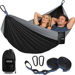 Kootek Camping Hammock, Portable Hammocks with Tree Straps & Attached Carry Bag, Camping Essentials Gear, Perfect for Outside Indoor Hiking Beach Backpack Travel