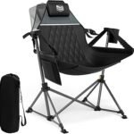 TIMBER RIDGE Hammock Camping Chair, Oversized Swinging Hammock Chair with Adjustable Back and Seat for Outdoor Lawn, Sports, Supports 400lbs, Black