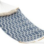 SONGMICS Hammock, Quilted Double Hammock with Padded Pillow, 78.7 x 55.1 Inches, 495 lb Weight Capacity, Portable for Outdoor Relaxation, Garden, Patio, and Camping, Blue UGDC034I02V1