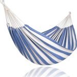 SUNCREAT Large Hammocks for Outside, Long Replacement Hammock Two Person for Stand, Blue White Stripes
