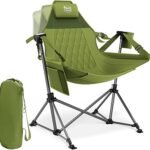 TIMBER RIDGE Hammock Camping Chair, Oversized Swinging Hammock Chair with Adjustable Back and Seat for Outdoor Lawn, Sports, Supports 400lbs, Green