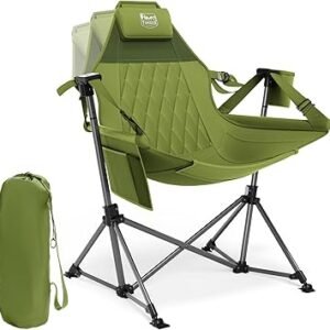 TIMBER RIDGE Hammock Camping Chair, Oversized Swinging Hammock Chair with Adjustable Back and Seat for Outdoor Lawn, Sports, Supports 400lbs, Green