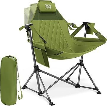 TIMBER RIDGE Hammock Camping Chair, Oversized Swinging Hammock Chair with Adjustable Back and Seat for Outdoor Lawn, Sports, Supports 400lbs, Green