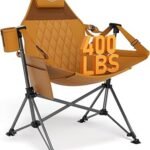 TIMBER RIDGE Hammock Camping Chair, Oversized Swinging Hammock Chair with Adjustable Back and Seat for Outdoor Lawn, Sports, Supports 400lbs, Orange