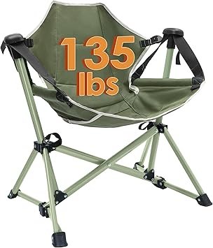 Kids Hammock Chair,Adjustable Kids Camping Chair,Folding Chair with Stand,Portable Hammock Chair for Camping, Travelling and Patio,Green,Supports 135 LBS
