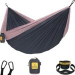 Wise Owl Outfitters Camping Hammock – 500lbs Portable Hammock with Tree Straps - Travel, Backpacking, Hiking, Outdoors Camping Gear - Single or Double