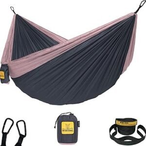 Wise Owl Outfitters Camping Hammock – 500lbs Portable Hammock with Tree Straps - Travel, Backpacking, Hiking, Outdoors Camping Gear - Single or Double