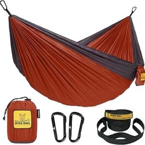 Wise Owl Outfitters Camping Hammock – 500lbs Portable Hammock with Tree Straps - Travel, Backpacking, Hiking, Outdoors Camping Gear - Single or Double