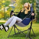 Docusvect Hammock Camping Chair - 3 Heights Portable Hammock Chair Camping with Adjustable Backrest, Headrest, Padded Seat, Cup Holder - 450 LBS Heavy Duty