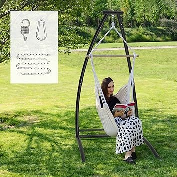 G TALECO GEAR C-Type Hanging Hammock Chair Stand, Heavy Steel Swing Hammock Chair Stand, Suitable for Indoor and Outdoor Swing Frame(Seat not Include)