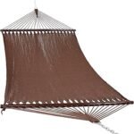 Sunnydaze Soft-Spun Polyester Rope Double Hammock for Outside - 600-Pound Weight Capacity Extra Large Hammock - Mocha