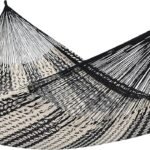 Sunnydaze Handwoven XXL Thick Cord Mayan Double Hammock for Outside - 625-Pound Capacity Heavy-Duty Outdoor Hammock - Black/Natural
