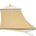 Sunnydaze Soft-Spun Polyester Rope Double Hammock for Outside - 600-Pound Weight Capacity Extra Large Hammock - Tan
