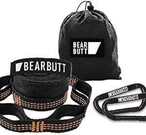 Bear Butt Kodiak Hammock Straps for Trees - 20 Feet Long, 40 Combined Loops - Holds 1000 Pounds - Camping Accessories With Carabiner