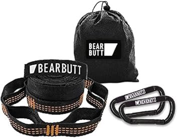Bear Butt Kodiak Hammock Straps for Trees - 20 Feet Long, 40 Combined Loops - Holds 1000 Pounds - Camping Accessories With Carabiner