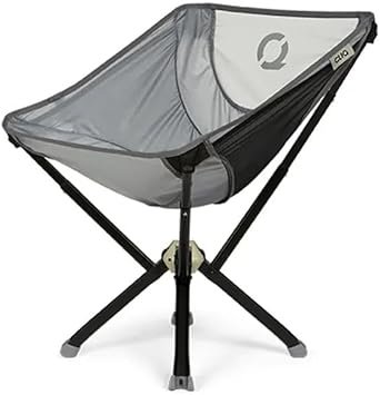 CLIQ ClassiQ Camping Chair - Lightweight Portable Lawn Chair, Compact Folding Chair for Outdoors, Reinforced 400 lb Capacity, Quick-Setup Travel Chair for Camping, Beach & Hiking (Grey)