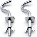 Zinc Heavy-Duty Replacement Hooks Holding Hammock Fit 3/8 Inch Dia. 1-1/4 to 2 Inch Long Hole on Hammock Stand - 2 Packs