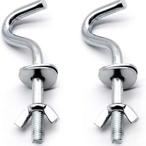 Zinc Heavy-Duty Replacement Hooks Holding Hammock Fit 3/8 Inch Dia. 1-1/4 to 2 Inch Long Hole on Hammock Stand - 2 Packs