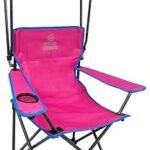Venture Forward Youth Outdoor Canopy Chair with Adjustable Shade, Folding Kids Camping Chair with Cup Holder and Carry Bag, Portable Beach, Sports and Backyard Seating