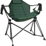 Hammock Camping Chair Folding 350lbs Foldable Portable Rocking Chairs for Adults Outside Swinging Camp with Stand Lawn Garden Hanging Outdoor