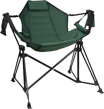 Hammock Camping Chair Folding 350lbs Foldable Portable Rocking Chairs for Adults Outside Swinging Camp with Stand Lawn Garden Hanging Outdoor