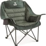Guide Gear Oversized Extra Large Padded Camping Chair, Portable, Folding, Large Camp Lounge Beach Chairs for Outdoor, Adults, Men and Women, Heavy-Duty 400 Pound Capacity, with Cup Holder Green