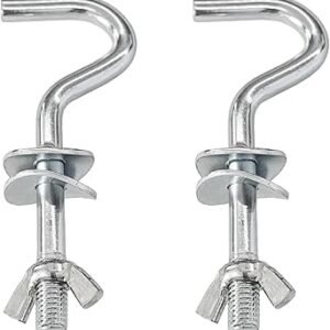 2Pcs Heavy-Duty Metal Hammock Replacement Hooks, 3/8 Inch Diameter, Fits 1-1/4 to 2 Inch Long Holes on Hammock Stands, Hammocks Hooks for Indoor and Outdoor Use