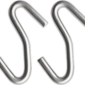 2 Packs Offset Hooks for Swing & Hammock Stand, 3.4 Inch x 1.5 Inch |201 Stainless Steel| 500 Lbs Max