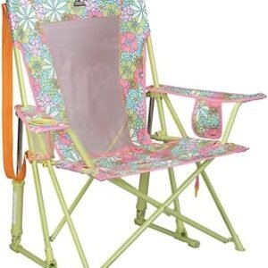 GCI Outdoor Comfort Pro Rocker Camping Chair | Portable Folding Rocking Chair with Durable Armrests & Drink Holder — Floral