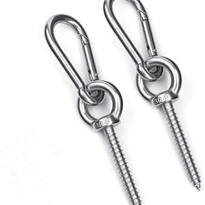 Hammock Hanging Kit, Load Capacity 1400 LBS, Stainless Steel Hooks Heavy Duty Carabiner Set for Hammock Yoga Swing Chair Hook for Indoor, Outdoor, Wall, Trees, Porch