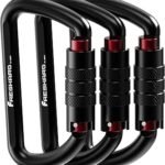 FresKaro 3inch 12kN-2698lbs Auto Locking Carabiner Clips, Solid D Shape, Heavy Duty 7075 Aluminum, Lightweight 1.09oz, Rust Proof, for Hammock, Hiking, Dog Leash, Keychain etc., Multi-Colors