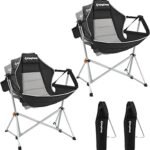 KingCamp Hammock Camping Chair, Swinging Portable Camp Chairs for Adults, 400lbs Heavy Duty Oversized Folding Rocking Chair with Adjustable Recline, Aluminum Alloy Frame for Outdoor Patio Beach Sport