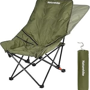 Naturehike Seastar Padded Camping Chair, Oversized 2-Position Adjustable Folding Chair, Portable Camp Chair with Side Pocket & Carry Bag