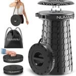 NUMANU 2026 Upgraded XXL Collapsible Stool with Cushion & Bag, 1000lbs Max Weight, 19.7" Heavy Duty Portable Retractable Telescoping Folding Seat Chair or Travel Footrest