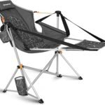 KingCamp Hammock Chair with Footrest – Heavy Duty Swinging Rocking Camping Chairs for Adults up to 400lbs, Folding Portable Oversized Rocker with Cup Holder & Pillow for Outdoor Beach Lawn RV Sports