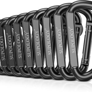 Carabiner Clips, 900 LBS 2.5" Iron Heavy Duty Caribeaners for Hammocks, Camping Accessories, Hiking and Gym, D Shaped Spring Hook Small Carabiners for Dog Leash, Key Ring