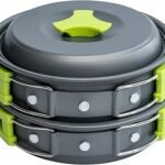 MalloMe Camping Cookware Mess Kit for Backpacking Gear – Camping Cooking Set - Camping Pots and Pans Set - Backpacking Stove/Portable Stove Compatible - Camp Kitchen Equipment Accessories Pot