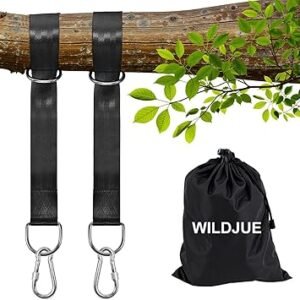 Tree Swing Hanging Straps Kit Holds 2200 lbs,10ft Extra Long Straps Strap with Safer Lock Snap Carabiner Hooks Perfect for Tree Swing & Hammocks, Perfect for Swings,Carry Pouch Easy Fast Installation