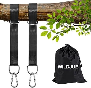 Tree Swing Hanging Straps Kit Holds 2200 lbs,10ft Extra Long Straps Strap with Safer Lock Snap Carabiner Hooks Perfect for Tree Swing & Hammocks, Perfect for Swings,Carry Pouch Easy Fast Installation