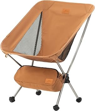 Naturehike YL08 Ultralight Camping Chair, 2.38 LBS Portable Backpacking Chair with Anti-Sinking Feet, Lightweight Compact Folding Hiking Camp Chair