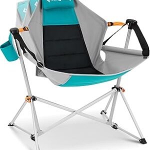 KingCamp Hammock Camping Chair, Swinging Portable Camp Chairs for Adults, 400lbs Heavy Duty Oversized Folding Rocking Chair with Adjustable Recline, Aluminum Alloy Frame for Outdoor Patio Beach Sport