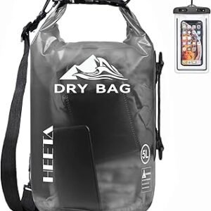 HEETA Dry Bag Waterproof for Women Men, 5L/10L/20L/30L/40L Roll Top Lightweight Dry Storage Bag Backpack with Phone Case for Travel Swimming Boating Kayaking Paddle Board Camping Beach Accessories